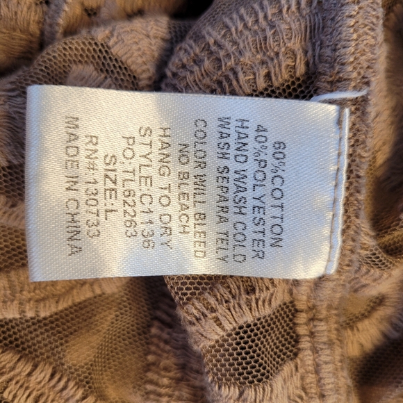 UMGEE Oh Sweet Lace! Mocha Floral Lace Open Front Kimono with Waist Tie - Picture 6 of 10